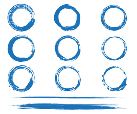 Japanese-style circle illustration stock setのイラスト素材