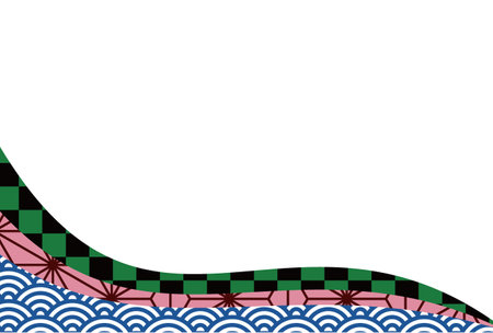 Background material for simple New Year's cards with Japanese patternsのイラスト素材