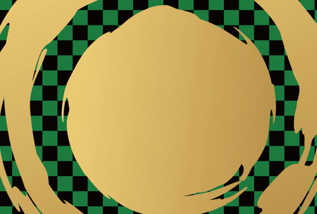 Background material for New Year's cards with Japanese patterns and circlesのイラスト素材