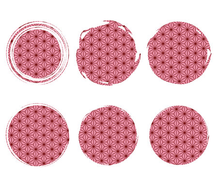 Japanese pattern circle illustration stock setのイラスト素材