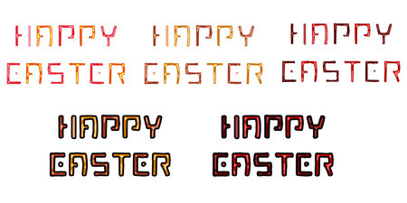 Set of HAPPY EASTER characters illustrationのイラスト素材