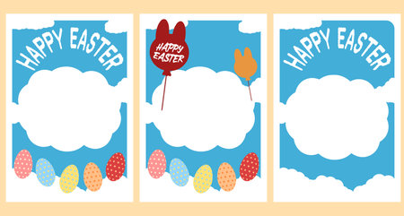 Set of Easter greeting cardsのイラスト素材