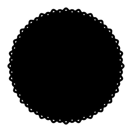 Black circular lace-style decorative partsのイラスト素材