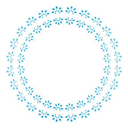 Circular frame material with only blue linesのイラスト素材