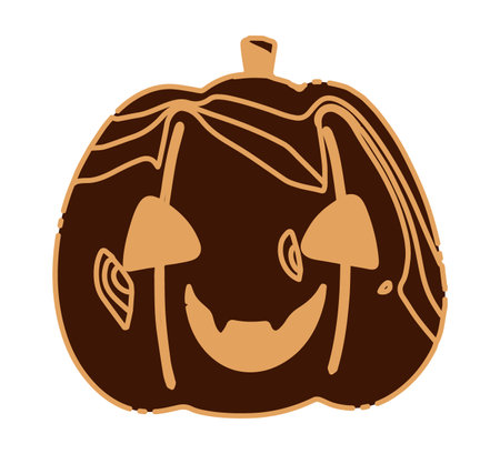 Brown Jack O' Lantern Halloween Stock Illustrationのイラスト素材