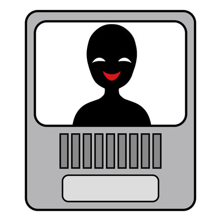 Material of the image of a bad guy on the intercomのイラスト素材