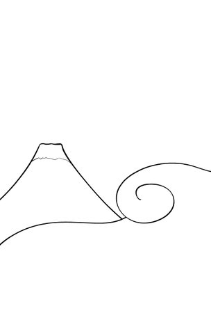 Materials for a simple Mt. Fuji New Year's cardのイラスト素材