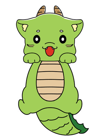 A dragon character in a pose that looks like it will be climbed onのイラスト素材