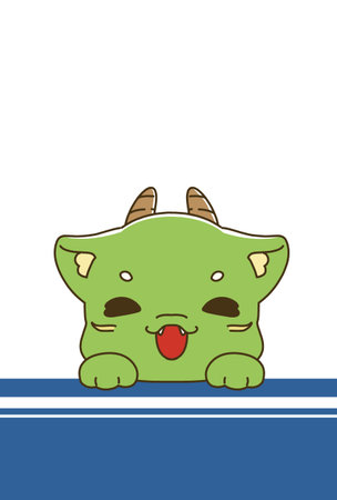 New Year's card material of smiling dragon characterのイラスト素材