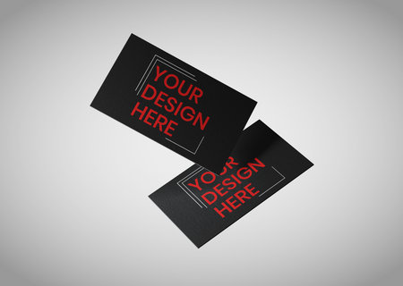 Luxury dark business card mockup for PSD Design. Save with clipping part for text and design.の写真素材