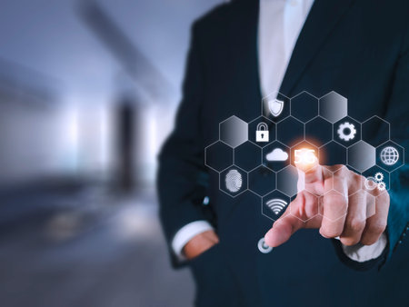 Man hand point 5G logo connect to cloud  Digital transformation, new technology and business process strategy, automate operation, customer service management, social network.の写真素材