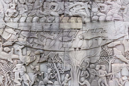 Angkor Thom the capital city with many castles and palaces.の写真素材