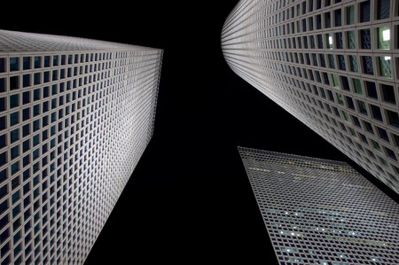 The night city, Azrieli towers, Tel-Aviv, Israelの写真素材