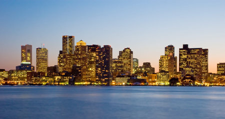 View on Boston downtown from Piers Park