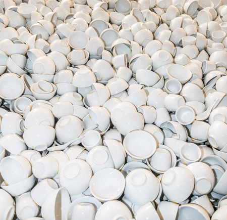 Dump of cups and bowlsの写真素材