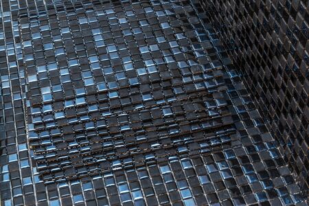 Black mosaic ceramic tiles for tilingの写真素材