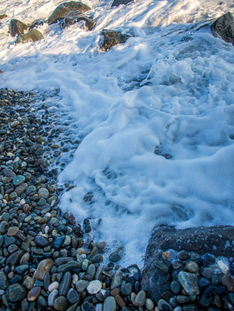 Stock photo of the storm at the rocky beachの写真素材