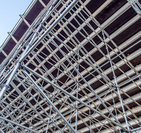 Back side of the construction of the stadium seatsの写真素材