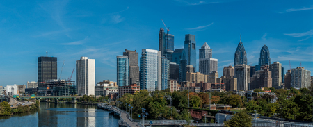 Panoramic view of Philadelphia downtownの写真素材
