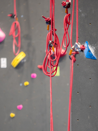 Walls of indoor rock climbing gymの写真素材