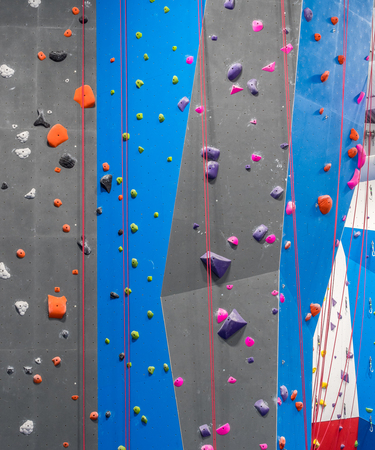Walls of indoor rock climbing gymの写真素材