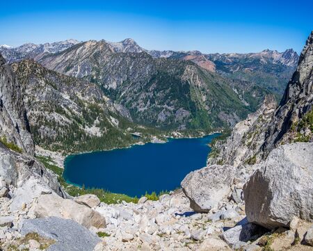 Colchuck Lake: the part of famous Enchantments trail in North Cascade Mountainsの写真素材