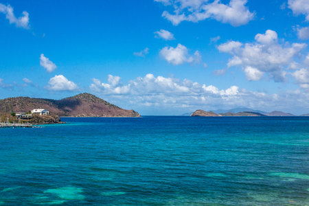 Panorama of Caribbean Sea and Virgin Islands