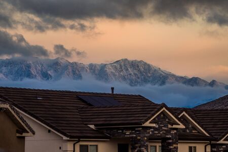 Early winter morning in La Verkin, Utahの写真素材