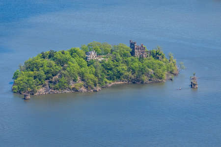 View of Pollepel Island from Storm King Mountain State Parkのeditorial素材