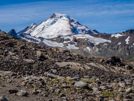 View of Mount Baker from Chain Lakes Loop trail in North Cascades, Washingtonの写真素材