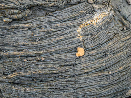 Clouse-up photo of cold lava under Fagradalsfjall volcano in Icelandの写真素材