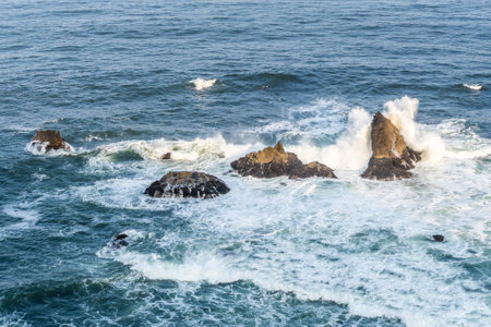 Beach along route 1 in Califrnia in San Francisco areaの写真素材