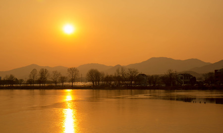 Sunset in koreaの写真素材