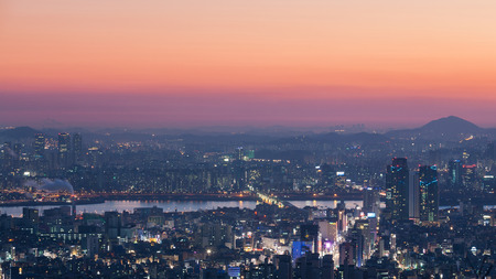 Seoul City , South Koreaの写真素材