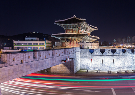 Hwaseong Fortress, Traditional Architecture of Korea in Suwon, South Koreaのeditorial素材