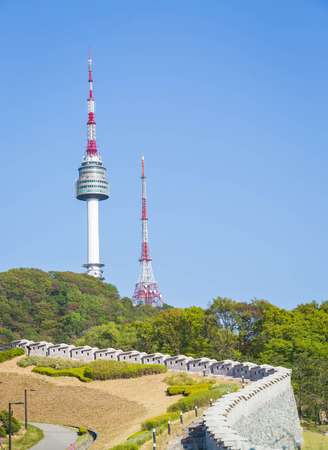Namsan Park and N Seoul Tower South Koreaのeditorial素材