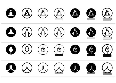 Set of concept Oriental icons  Templates のイラスト素材