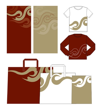 clothes collection, shirts bags on a white background  のイラスト素材