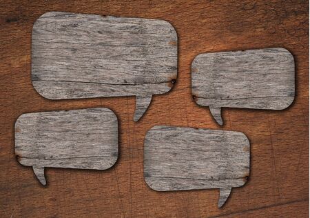 Blank Speech Bubble wood の写真素材
