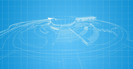 Wireframe of building 