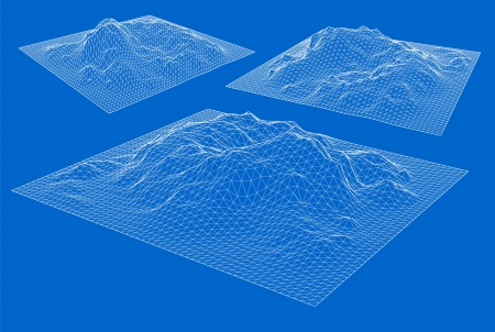 3D wireframe of contourのイラスト素材