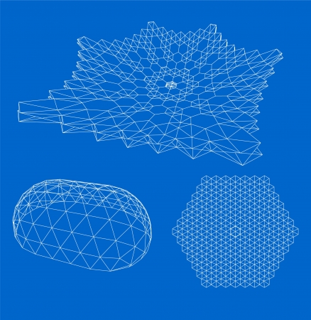 3d abstract Wireframe のイラスト素材