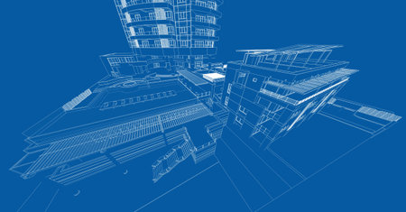 Wireframe of building 