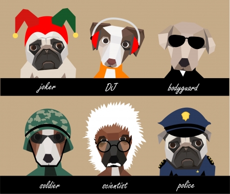 Dog character set Aのイラスト素材
