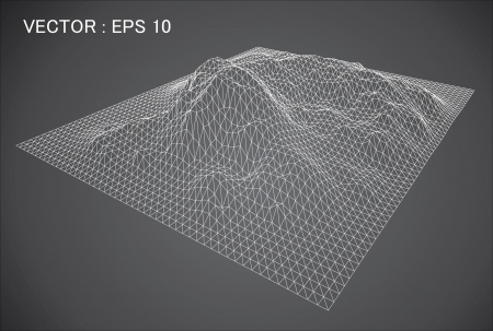 3D wireframe of contour swirl のイラスト素材