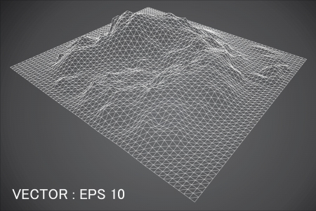 3D wireframe of contour swirl のイラスト素材