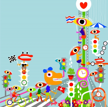 abstract cartoon vector のイラスト素材