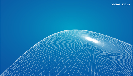 3D wireframe of contour swirl のイラスト素材