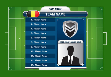 football background, team info charts and manager  Vector illustration  のイラスト素材