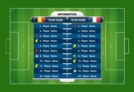 football background with team info charts  Vector illustration のイラスト素材